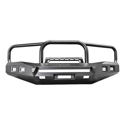 Off Road 4x4 Đen thép phía trước Bumper Bull Bar Với đèn dải cho Toyota LC100