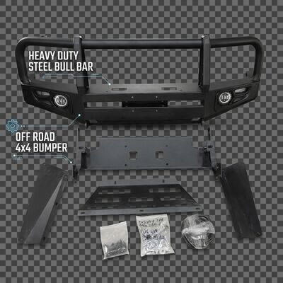 Phụ tùng ô tô 4x4 Off Road Thép đen Phụ kiện xe hơi Cản trước Bull Bar cho Toyota Hiace
