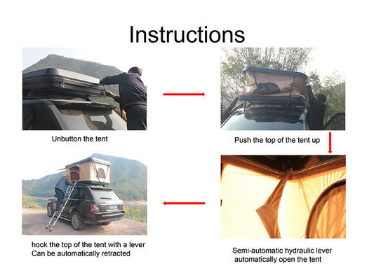 Nhà sản xuất OEM Bán buôn Universal Black ABS Hard Shell 4x4 Hard Rooftop Top Roof Lều cho Suv NISSAN TOYOTA PRADO