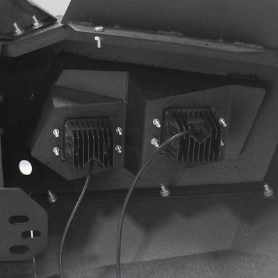4x4 Auto Part Pickup Steel Power Coating Front Bumper Nudge Bar With Square Lights For Toyota Hilux NP300 D-max