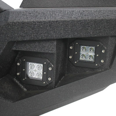 4x4 Auto Part Pickup Steel Power Coating Front Bumper Nudge Bar With Square Lights For Toyota Hilux NP300 D-max