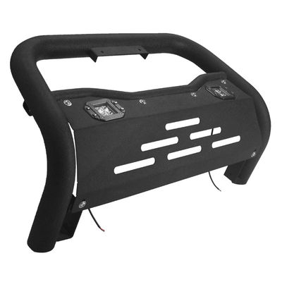 4x4 Auto Part Pickup Steel Power Coating Front Bumper Nudge Bar With Square Lights For Toyota Hilux NP300 D-max